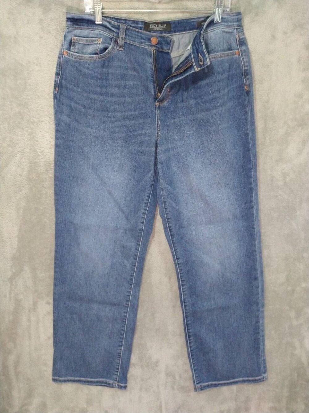 Judy Blue Jeans Womens 9/29 Denim Straight Fit High Rise Stretch Medium Wash